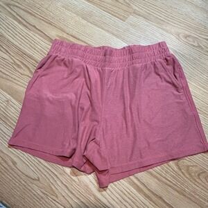 Athletic Works ButterCore Pink Heathered Active Shorts Womens Medium 8-10 Pocket